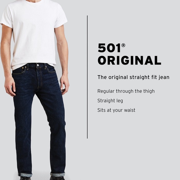 Levi’s 501 Brooklyn Steel Button Fly Straight Leg Jeans - Picture 7 of 8